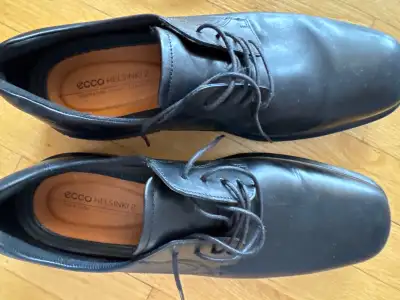 Size 12.5 Ecco brown and black dress shoes, View more