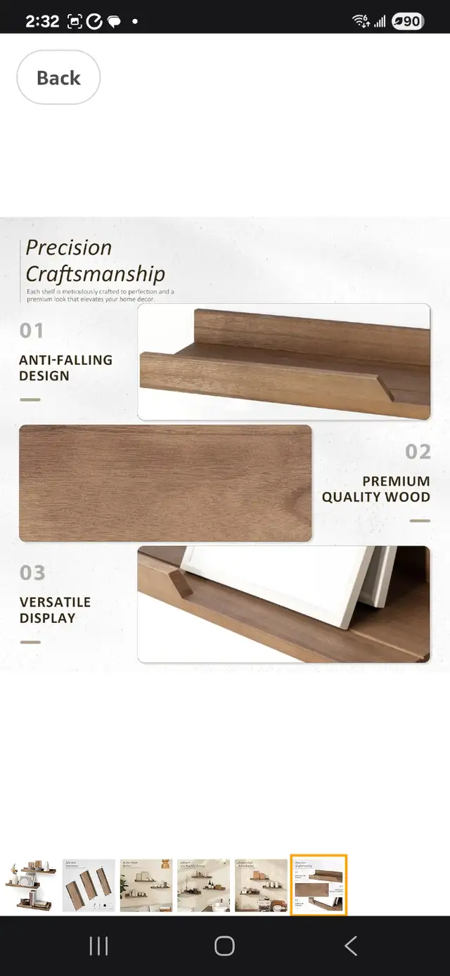 Brand new set of 3 Farmhouse Floating Shelves in Bookcases & Shelving Units in City of Toronto - Image 3