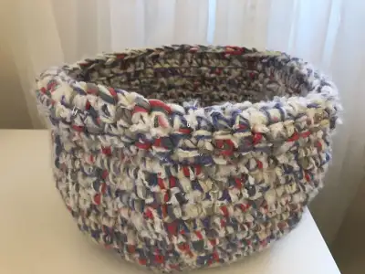 Unique Beautiful Handcrafted Knit Basket, View more