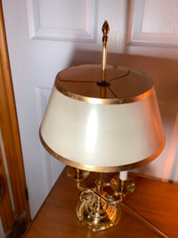 Vintage Baldwin Brass Bouillotte Double Arm Tri-Light Lamp 
