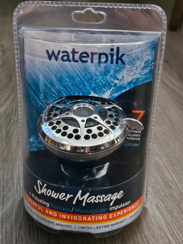 Waterpik Chrome NSR-723 7 Setting Fixed Head Shower Massage Head in Bathwares in Hamilton