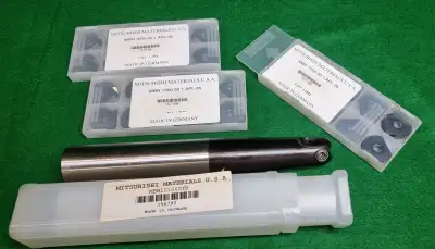 Set of Mitsubishi Indexable Ball-nose Endmill MBN series with inserts For sale set of NEW Mitsubishi...