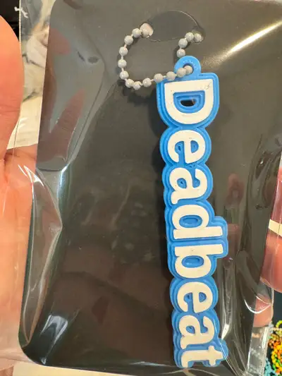 New funny Deadbeat keychain or backpack tag, View more
