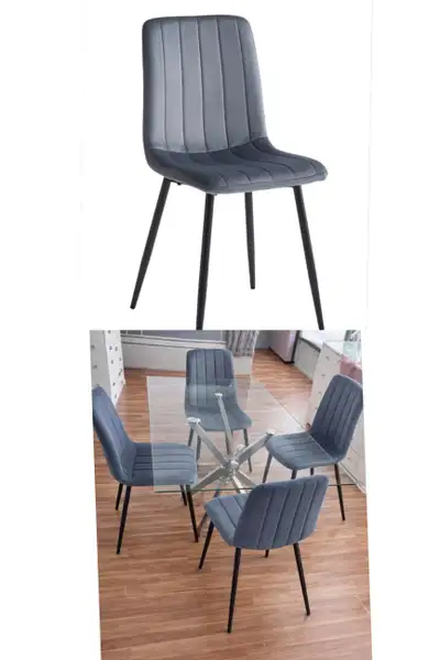 Glass Dining Table & Chairs | 4 Seater Dining Set | Modern 5pc D, View more