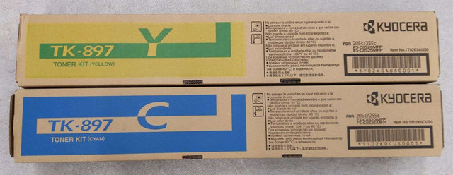 2 Toner Cartridges - Kyocera Yellow + Cyan Toner Cartridge, 6000 in Printers, Scanners & Fax in Dartmouth