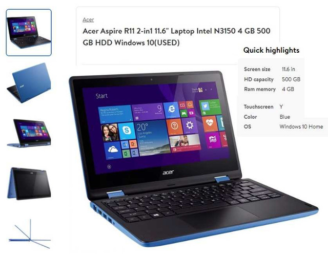 Acer Aspire R 11 -11.6” 2-in-1 Convertible Laptop in Laptops in Trenton