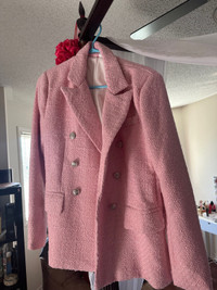 Pink tweed blazer