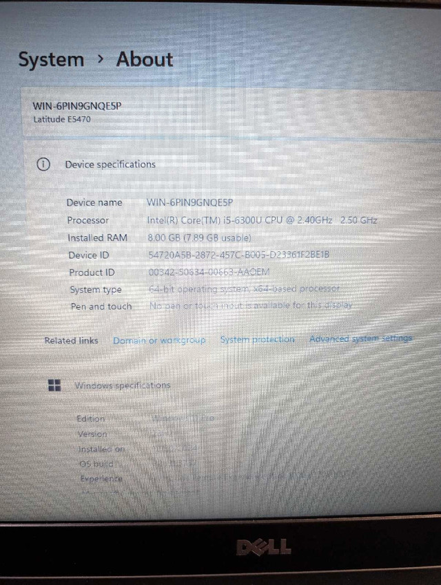 Laptop Dell Latitude E5470. Intel i5 6300U, 8Gb DDR4, 256Gb NVME in Laptops in Ottawa - Image 3