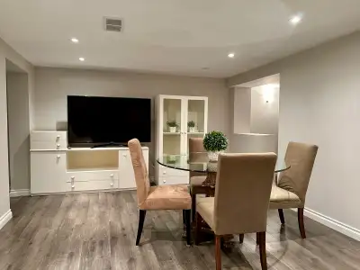 Lovely 2 bedroom fully furnished separate entrance walk out large dining and living room, one parkin...
