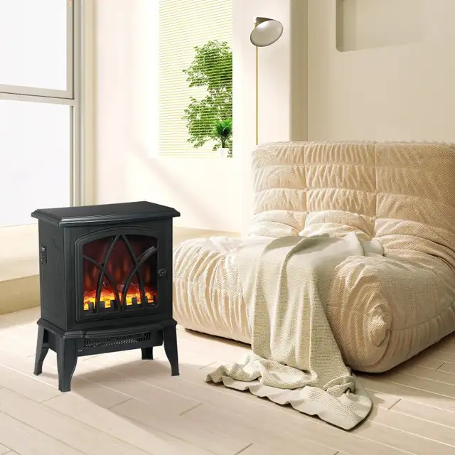 Brand new black Electric Heater, Freestanding Fireplace Stove wi in Heaters, Humidifiers & Dehumidifiers in Markham / York Region - Image 6