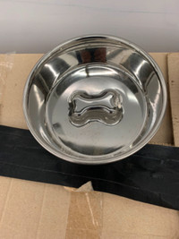 Bone Print Stainless Steel Dog Bowl
