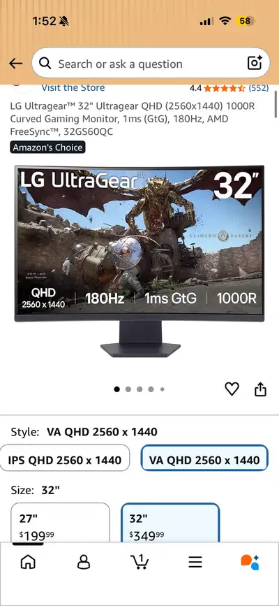 LG UltraGear Monitor, View more