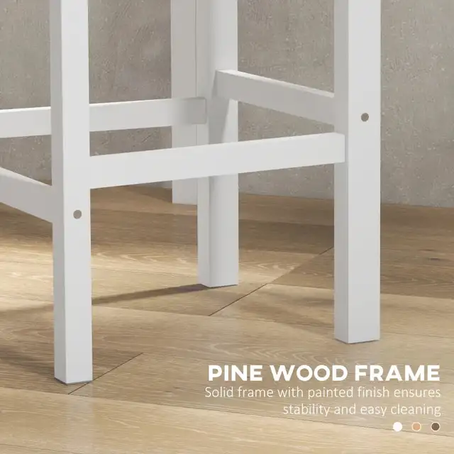 Counter Height Stool, Farmhouse Bar Stool with Backs, Solid Wood in Chairs & Recliners in Markham / York Region - Image 5