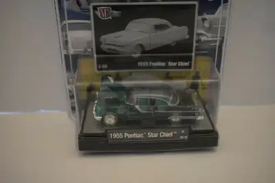 This is a M2 Machines Clearly Auto-Thentics 1955 Pontiac Star Chief Green 1:64 Scale 2008 NIP. The p...