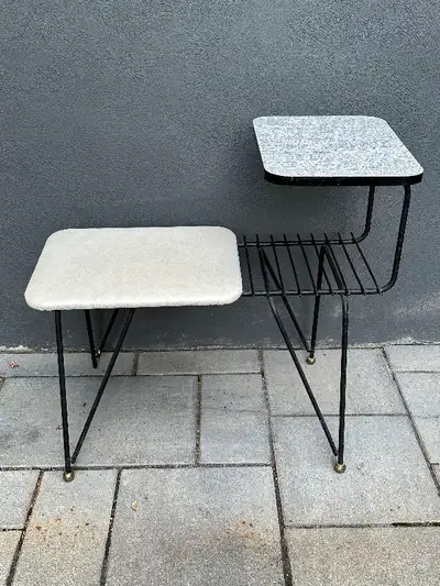 TABLE TÉLÉPHONE VINTAGE RÉTRO KISTCH MID CENTURY FORMICA MCM, View more