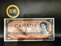 1954 Canadian    $2 Devil's Face      Banknote