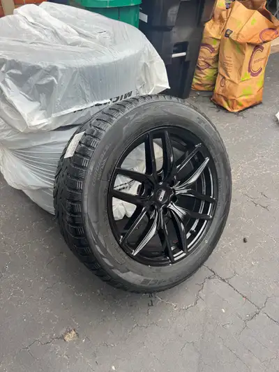 Four (4) tires on rims Toyo G3-ICE snow tires 275/56/R20 Euro Design black spoked rims Came off late...