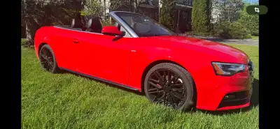 Découvrez cette élégante Audi A5 décapotable, une voiture de sport luxueuse qui combine performances...