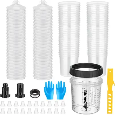 50 Pack 20oz Paint Gun Cups Kit for HVLP/LVLP – Cups, Lids, Plug, View more