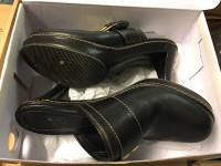 COACH black leather mules (W- 10)