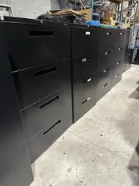 Black Lateral File Cabinet, 4 drawer, metal