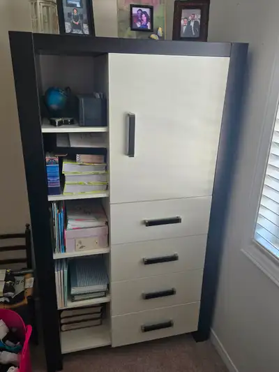 Black and white Shelf with drawers, View more