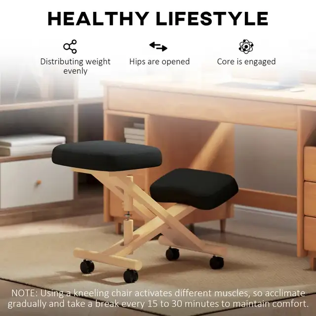 Ergonomic Kneeling Chair, Posture Chair with Rubberwood Frame, R in Chairs & Recliners in Markham / York Region - Image 6