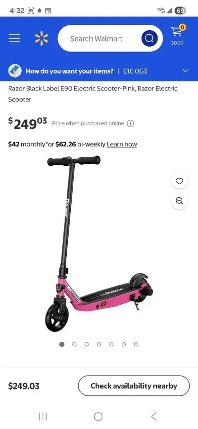 Razor black label E90 electric scooter, View more