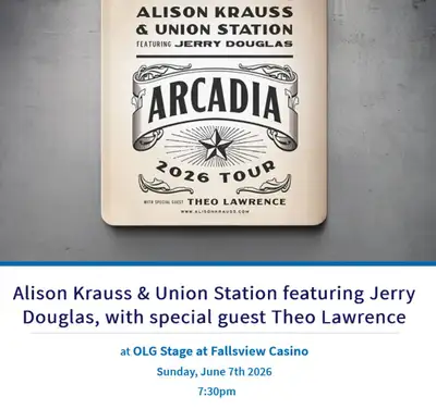 Alison Krauss & Union Station June 7 7:30 pm OLG STAGE Fallsview, View more