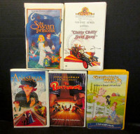 Family Movies VHS x 5 "ChittyChitty BangBang, Anastasia, etc" VG