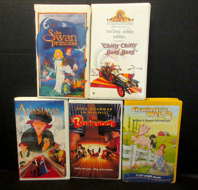 Family Movies VHS x 5 "ChittyChitty BangBang, Anastasia, etc" VG in CDs, DVDs & Blu-ray in Stratford