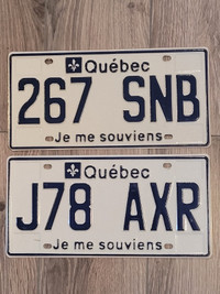 2 Plaques Immatriculation Quebec