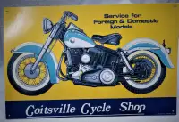 Affiche MOTO Custom MÉTAL 16 x 10 Coitville Cycle Shop OHIO 10$