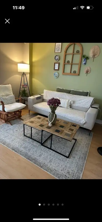 Structube teak wood nesting coffee table, View more