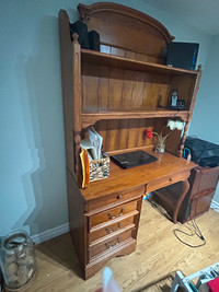 Solid wood Bookcase desk