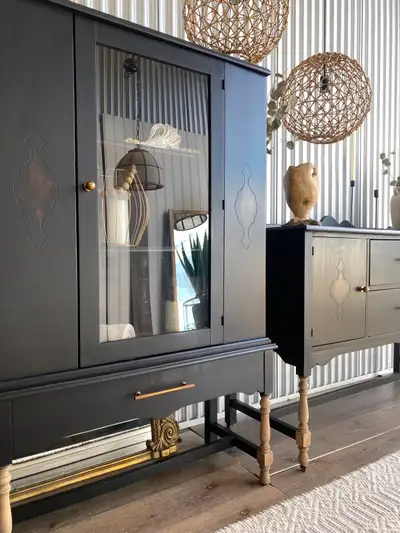 Elegant Antique Hutch Cabinet, View more