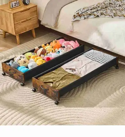 FOUCSSOMEI 39.4 inch Under Bed Storage, 80L Double Size Under Be, View more