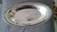 Silver Plated Oval Serving Boat Tray