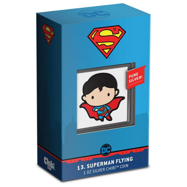SUPERMAN FLYING CHIBI SILVER COIN in Arts & Collectibles in Oshawa / Durham Region - Image 3