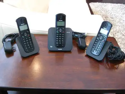 Phillips #CD150 DECT 6.0 Three Base Digital Cordless Phone Set, View more
