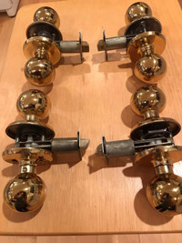 Brass door handle sets.