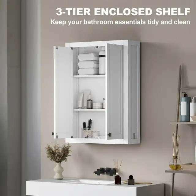 2 doors wall mounted Cabinet, Modern Bathroom Wall Cabinet in Home Décor & Accents in Markham / York Region - Image 5