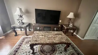 Turkish Marble Living Room Table Set (3-Piece) – Elegant – $350, View more
