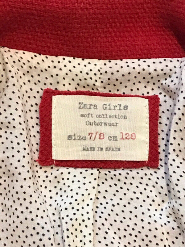 Manteau Zara pour filles Rouge/ Zara Girls Coat Red dans Enfants et jeunesse  à Ville de Montréal - Image 4