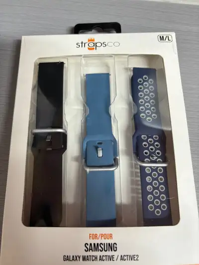 StrapsCo Silicone Strap for Galaxy Watch 40/44mm - 3 Pack - Blac, View more