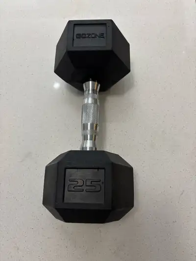 25lb Rubber Hex Dumbbell , View more
