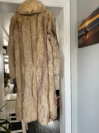 52 Inch LONG BLUE FOX Coat ,fur Coat With Whole Skins,fur Jacket