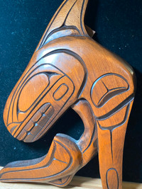 Nation Carved Wall Panel Musqueam Wood  by Joe Becker 9".