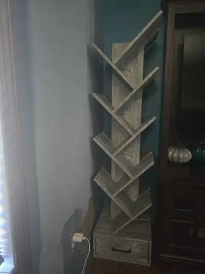 **REDUCED** 9 tier tree bookshelf with bottom drawer ×2, View more