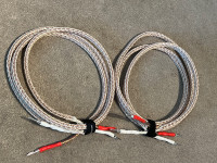 12 TC Speaker Cable 8ft 8AWG Pair with VIBORG Silver Plated Bana